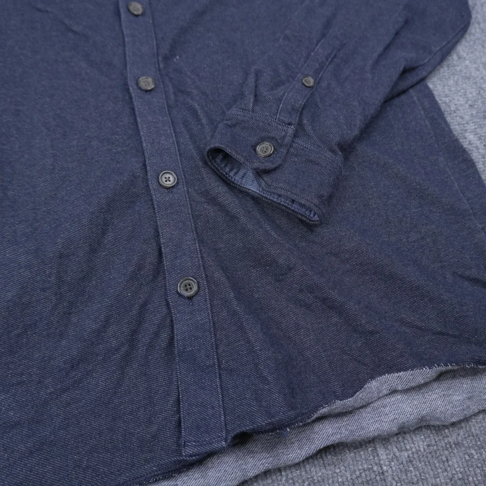 Banana Republic Button Down Shirt Men XL Blue Long Sleeve Stretch Utility Pocket